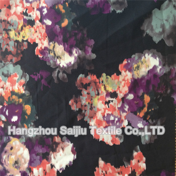 100% Polyester Faille Crepe Printed CDC Fabric