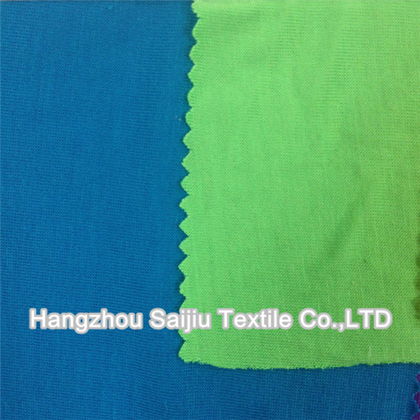 Polyester/Rayon Single Jersey Solid Dyed Fabric 