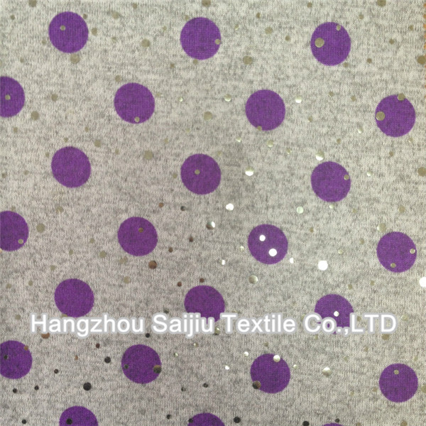 Polyester/Spadnex Hachi Printed With Foil Dot Fabric
