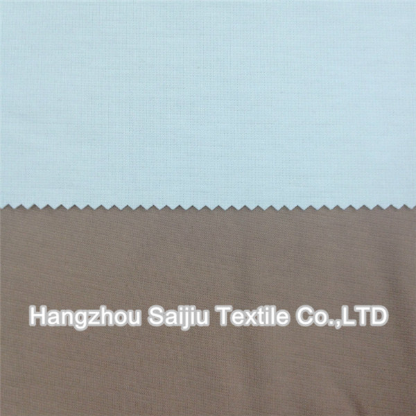 Polyester/Rayon/Elestane Solid dyed Fabric