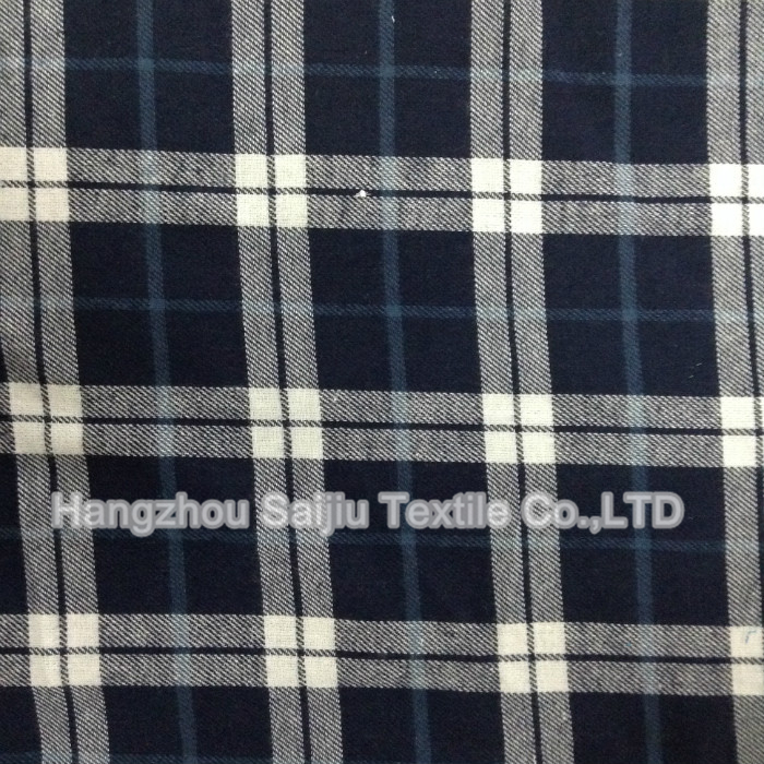 100% Cotton Yarn Dyed Flannel Fabric One Side Brush