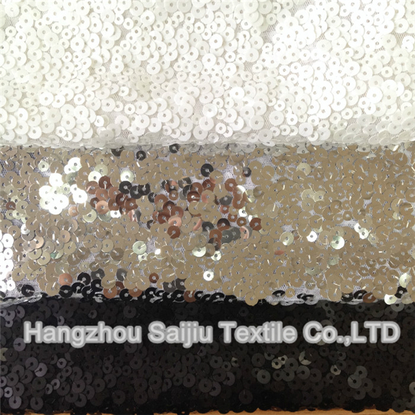 100% Polyester Sequin Tulle Fabric