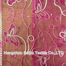 100% Polyester Tulle Embroidery With Sequine Fabric