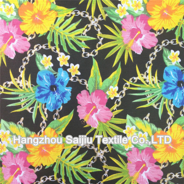 T/R/Spandex Single Jersey Printed Fabric