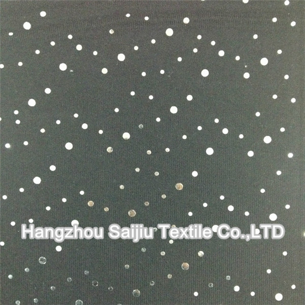 Polyester/Spandex Hachi Foil Dot Fabric