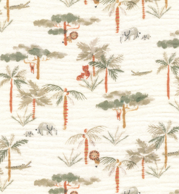 Three-Layer Gauze Crepe With Printed